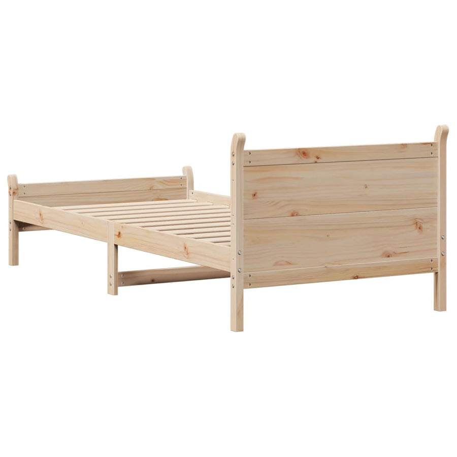 Bedframe zonder matras massief grenenhout 75x190 cm