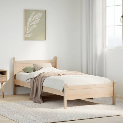 Bedframe zonder matras massief grenenhout 75x190 cm