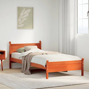 Solid pine bed frame, wax brown, 75x190 cm (mattress not included)