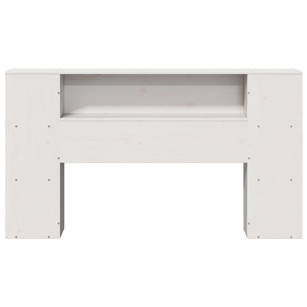 Hoofdbord met opbergruimte 160 cm massief grenenhout wit