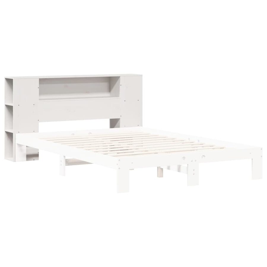 Hoofdbord met opbergruimte 160 cm massief grenenhout wit