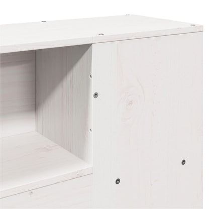 Hoofdbord met opbergruimte 160 cm massief grenenhout wit