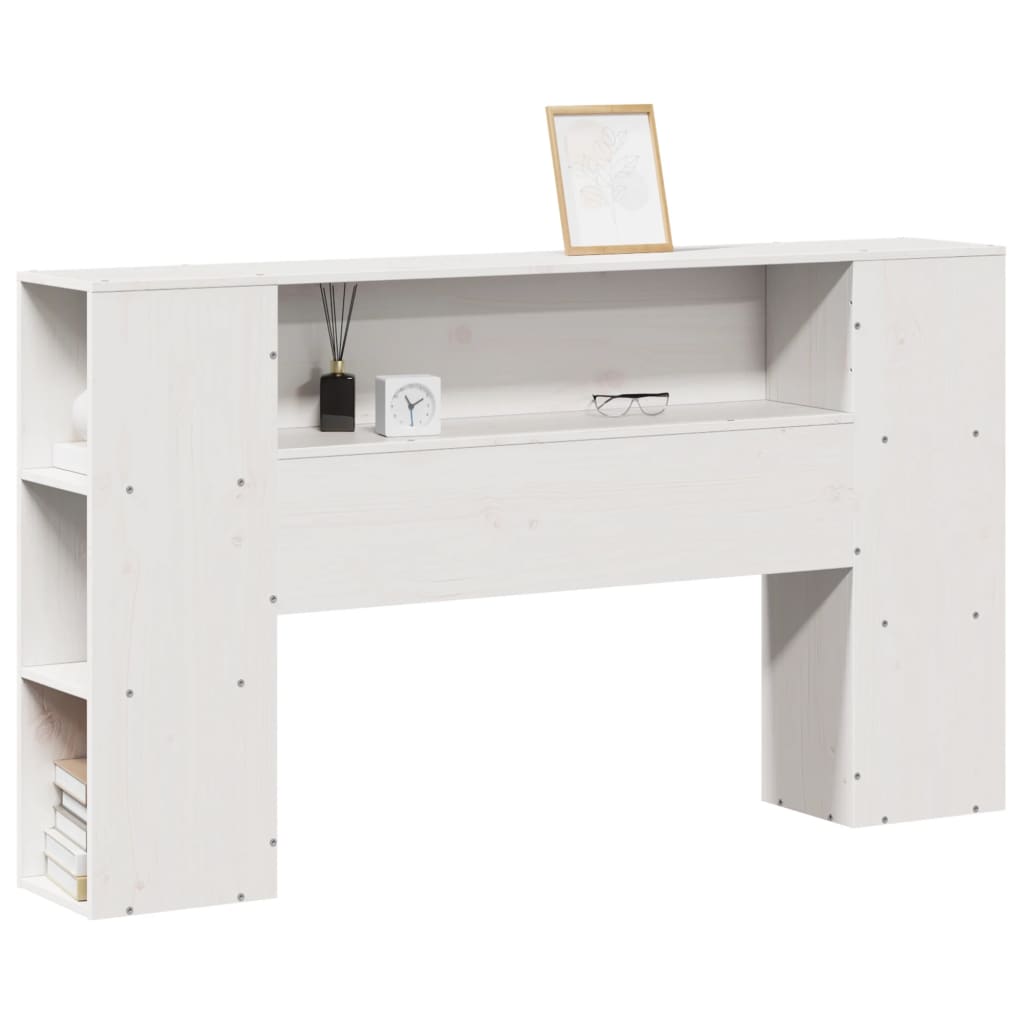 Hoofdbord met opbergruimte 150 cm massief grenenhout wit