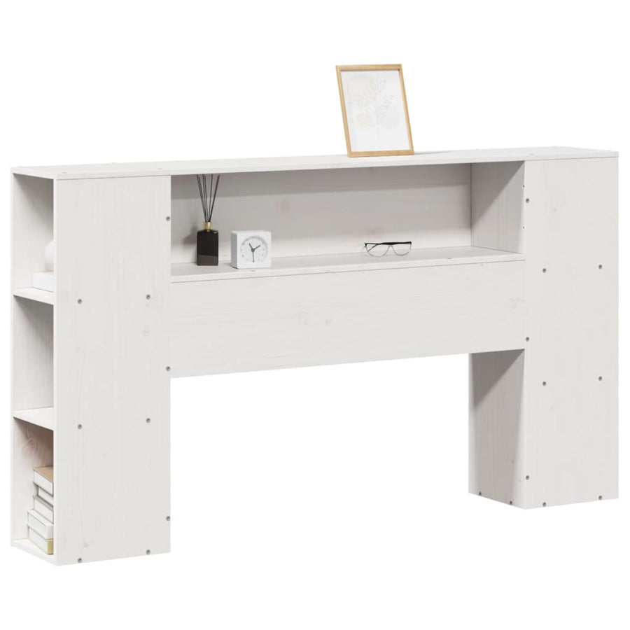 Hoofdbord met opbergruimte 150 cm massief grenenhout wit