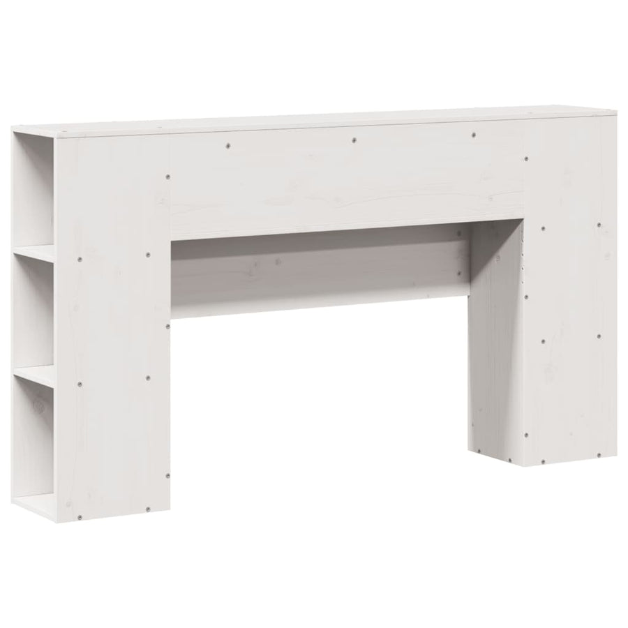 Hoofdbord met opbergruimte 150 cm massief grenenhout wit