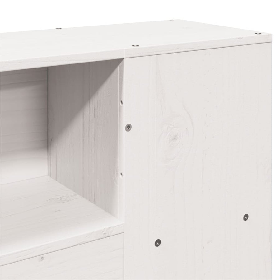 Hoofdbord met opbergruimte 150 cm massief grenenhout wit