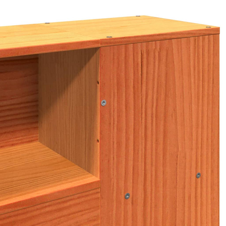 Hoofdbord met opbergruimte 150 cm massief grenenhout wasbruin