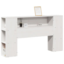 Hoofdbord met opbergruimte 140 cm massief grenenhout wit