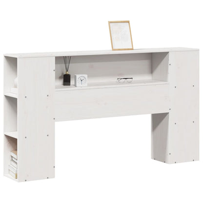 Hoofdbord met opbergruimte 140 cm massief grenenhout wit