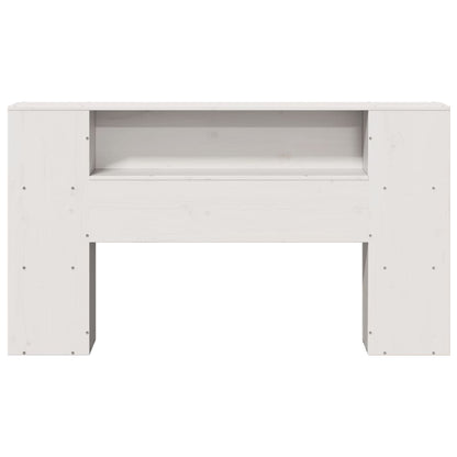 Hoofdbord met opbergruimte 140 cm massief grenenhout wit