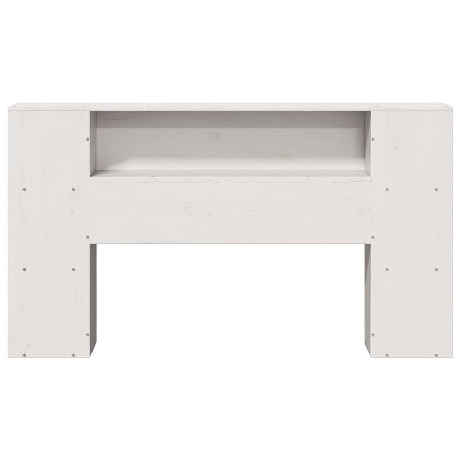 Hoofdbord met opbergruimte 140 cm massief grenenhout wit