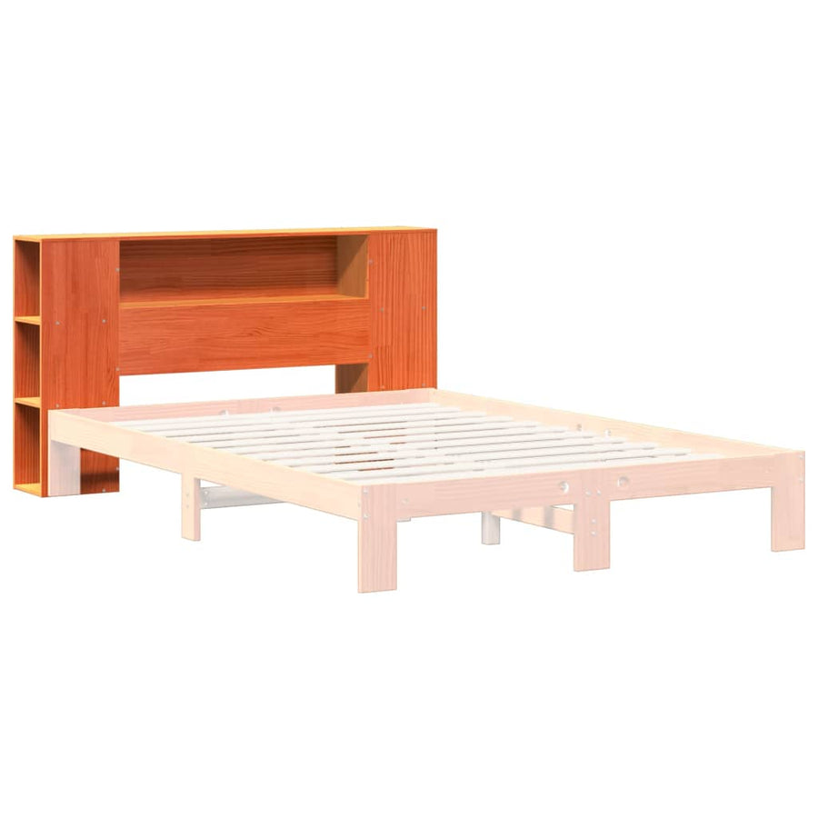 Hoofdbord met opbergruimte 140 cm massief grenenhout wasbruin