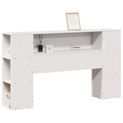 Hoofdbord met opbergruimte 120 cm massief grenenhout wit