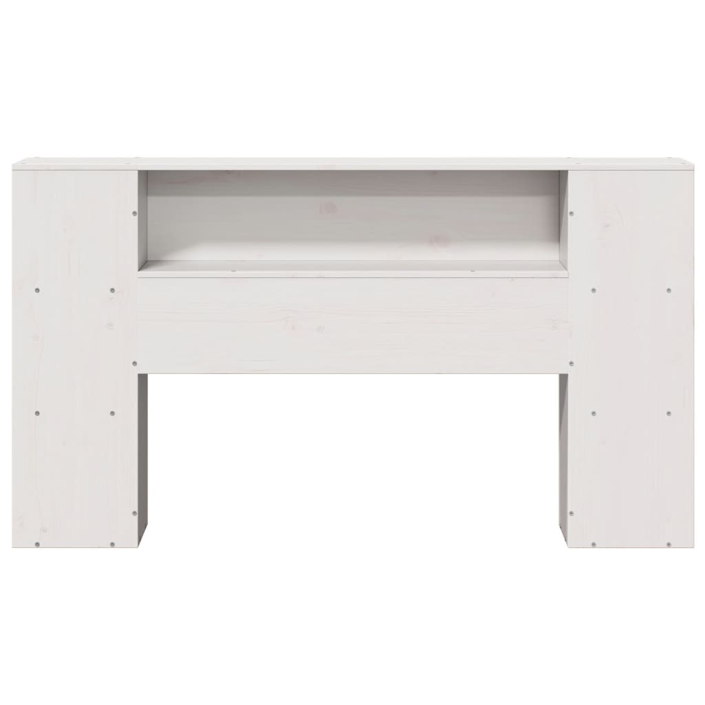 Hoofdbord met opbergruimte 120 cm massief grenenhout wit