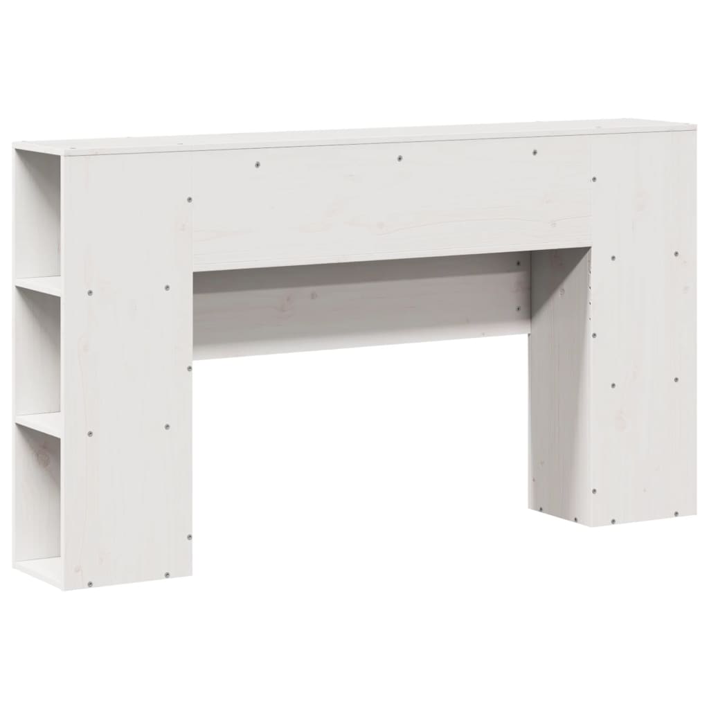 Hoofdbord met opbergruimte 120 cm massief grenenhout wit