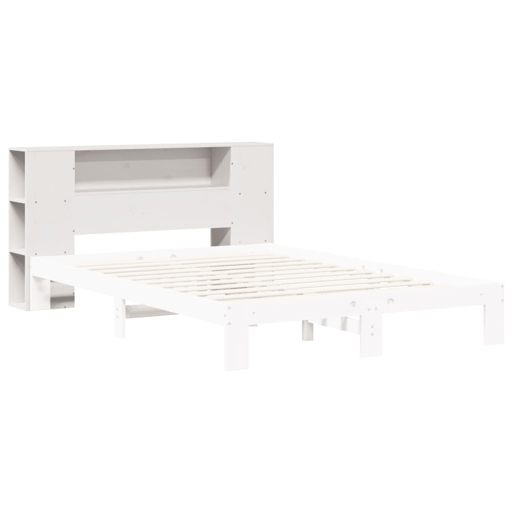 Hoofdbord met opbergruimte 120 cm massief grenenhout wit