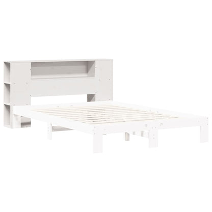 Hoofdbord met opbergruimte 120 cm massief grenenhout wit