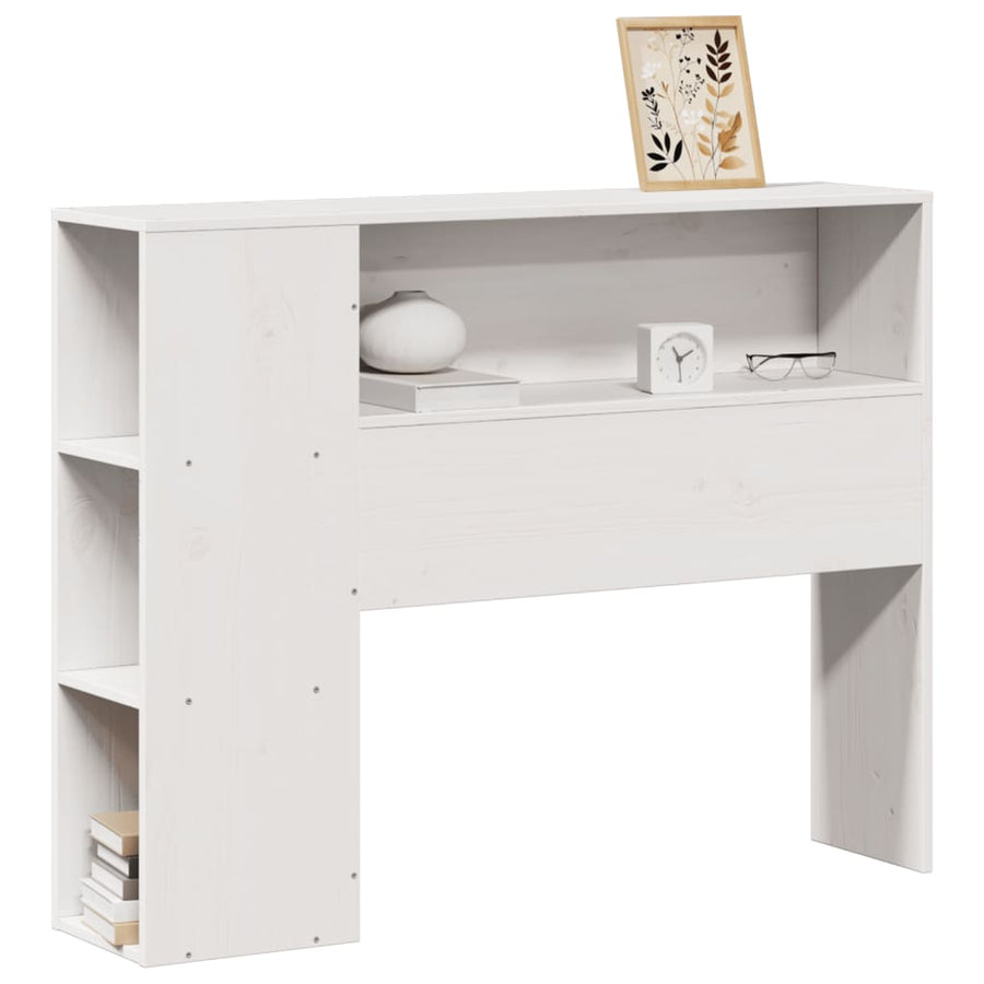 Hoofdbord met opbergruimte 75 cm massief grenenhout wit