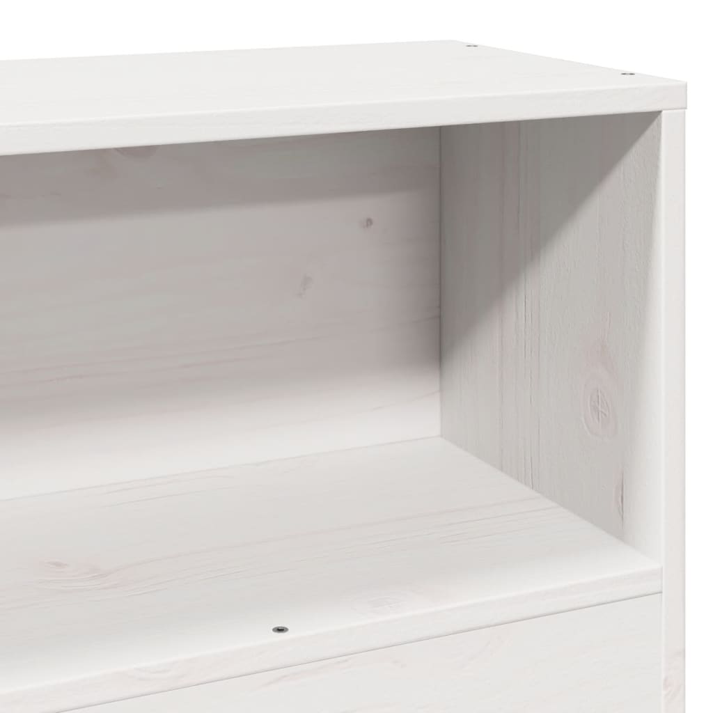 Hoofdbord met opbergruimte 75 cm massief grenenhout wit
