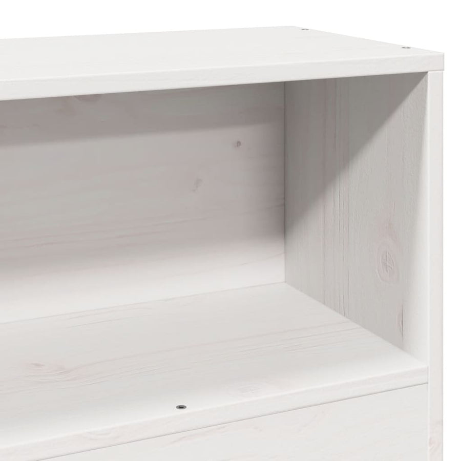 Hoofdbord met opbergruimte 75 cm massief grenenhout wit