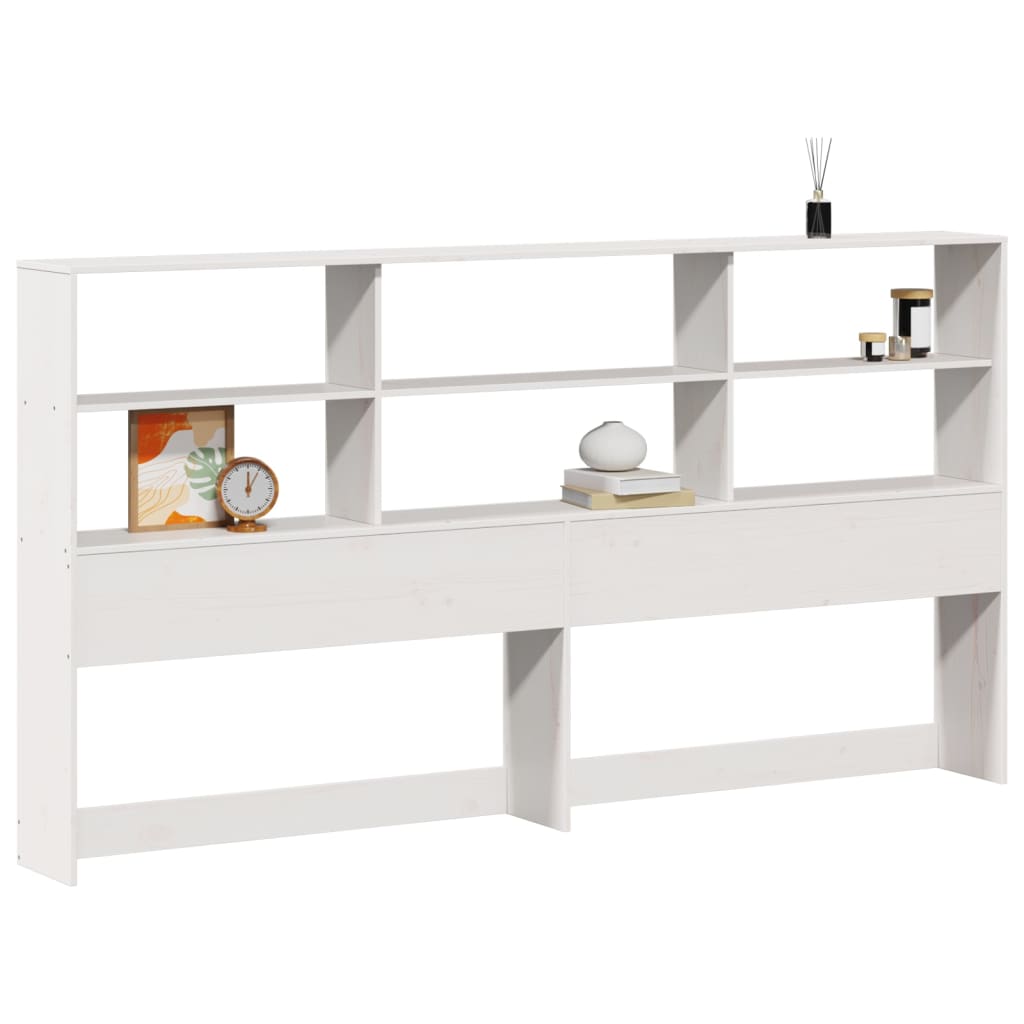 Hoofdbord met opbergruimte 180 cm massief grenenhout wit