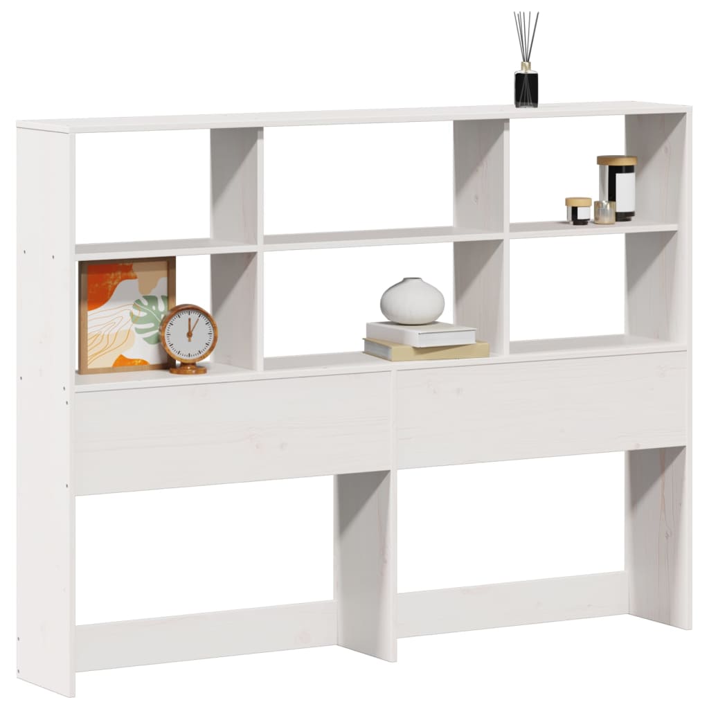 Hoofdbord met opbergruimte 160 cm massief grenenhout wit