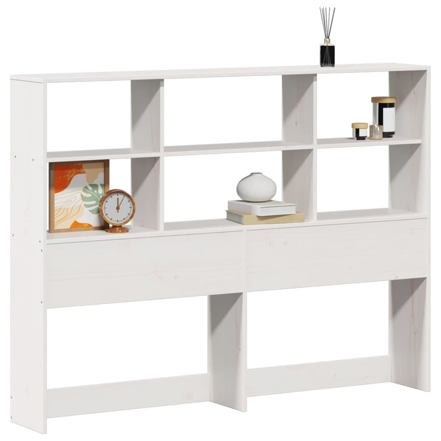 Hoofdbord met opbergruimte 160 cm massief grenenhout wit