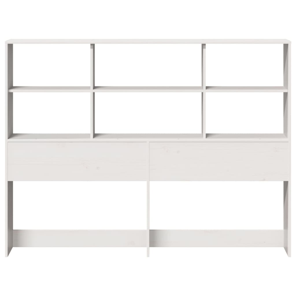 Hoofdbord met opbergruimte 160 cm massief grenenhout wit