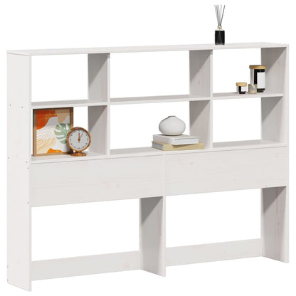 Hoofdbord met opbergruimte 140 cm massief grenenhout wit