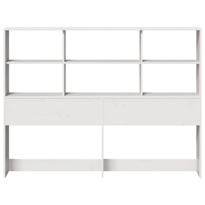 Hoofdbord met opbergruimte 140 cm massief grenenhout wit