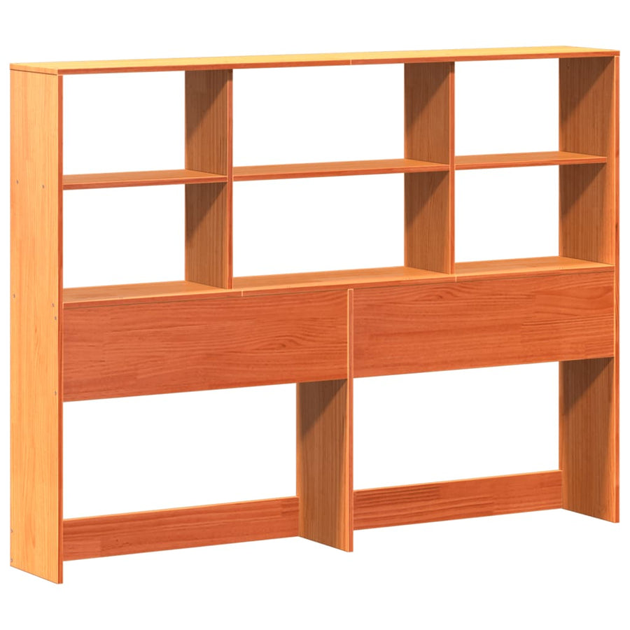 Hoofdbord met opbergruimte 140 cm massief grenenhout wasbruin