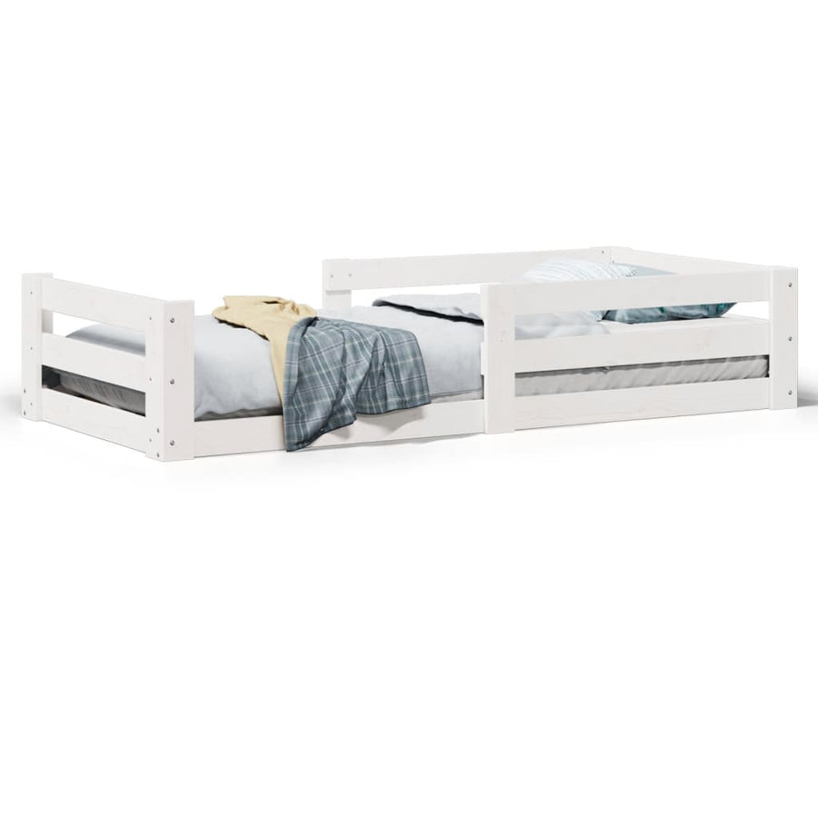 Bedframe zonder matras massief grenenhout wit 80x200 cm