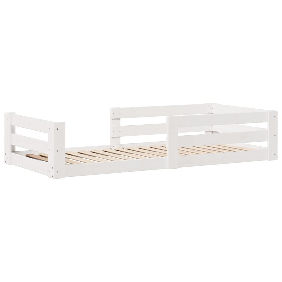 Bedframe zonder matras massief grenenhout wit 80x200 cm
