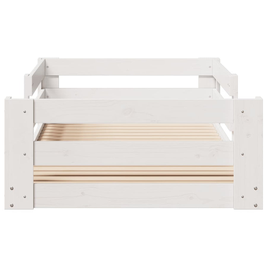 Bedframe zonder matras massief grenenhout wit 80x200 cm