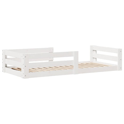 Bedframe zonder matras massief grenenhout wit 80x200 cm