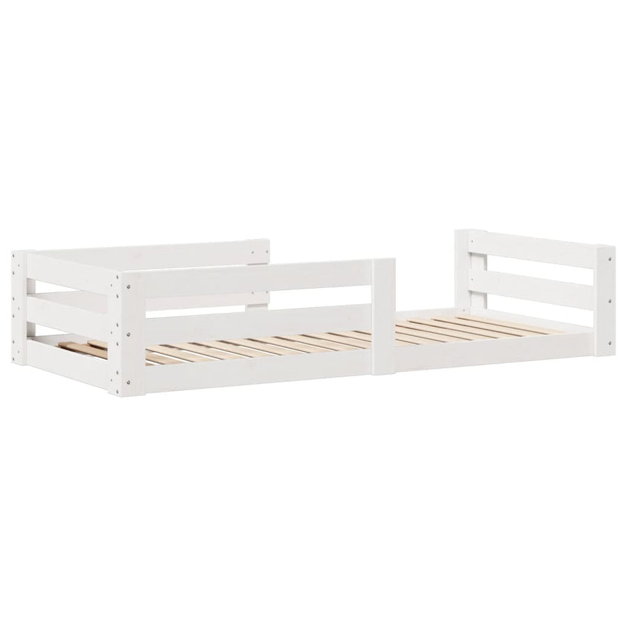Bedframe zonder matras massief grenenhout wit 80x200 cm