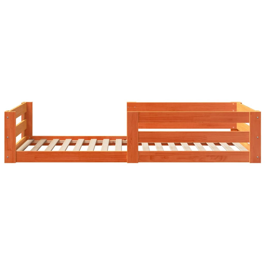 Bedframe zonder matras massief grenenhout wasbruin 80x200 cm