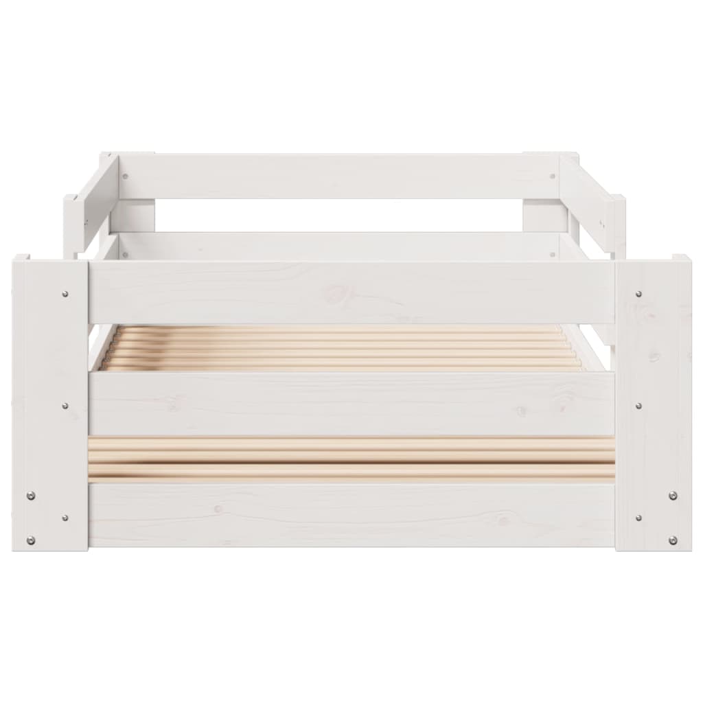 Bedframe zonder matras massief grenenhout wit 90x200 cm
