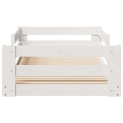 Bedframe zonder matras massief grenenhout wit 90x200 cm
