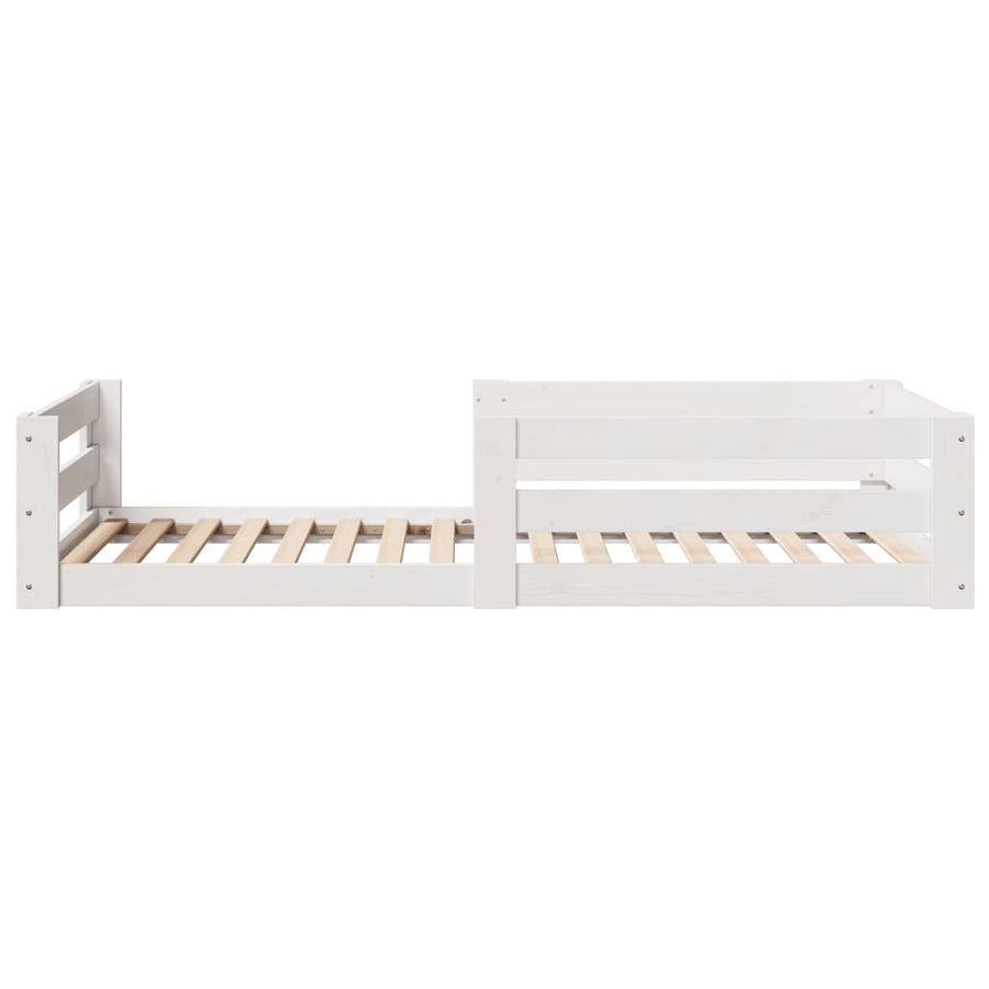Bedframe zonder matras massief grenenhout wit 90x200 cm