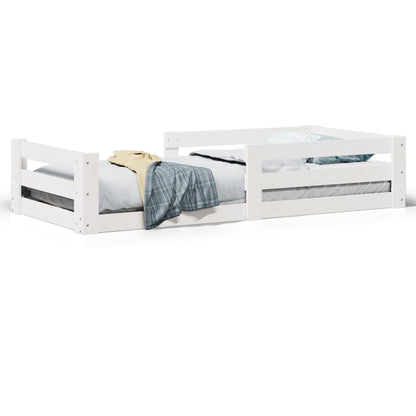 Bedframe zonder matras massief grenenhout wit 140x200 cm