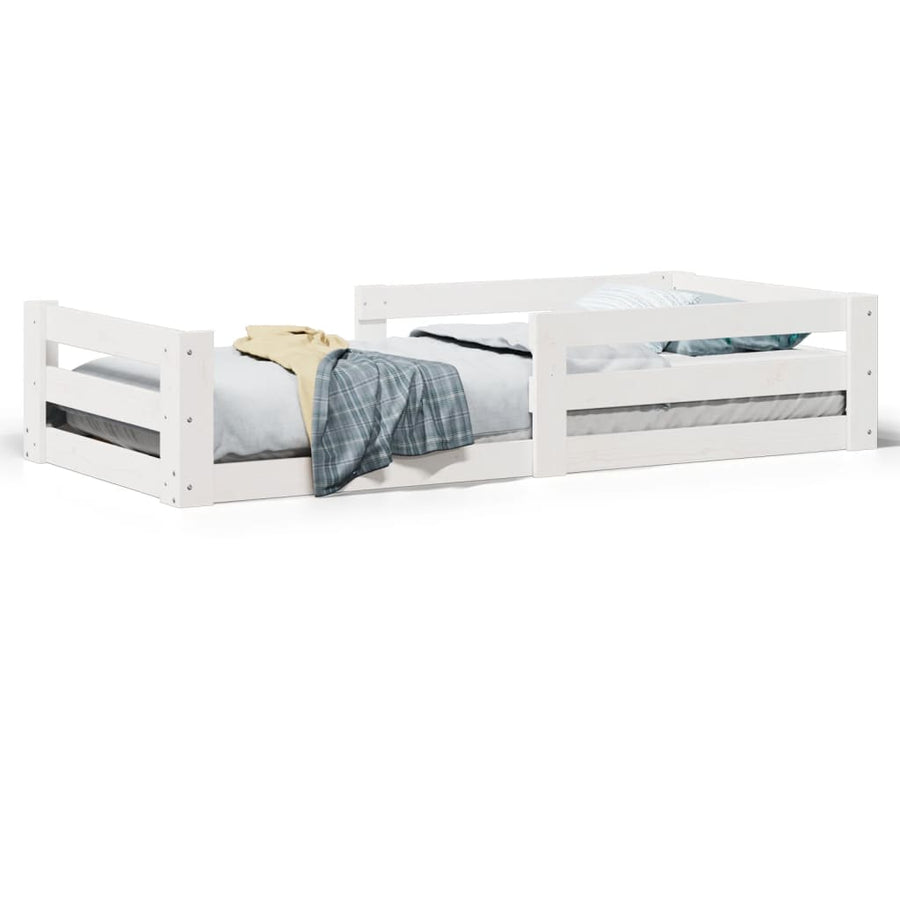 Bedframe zonder matras massief grenenhout wit 140x200 cm