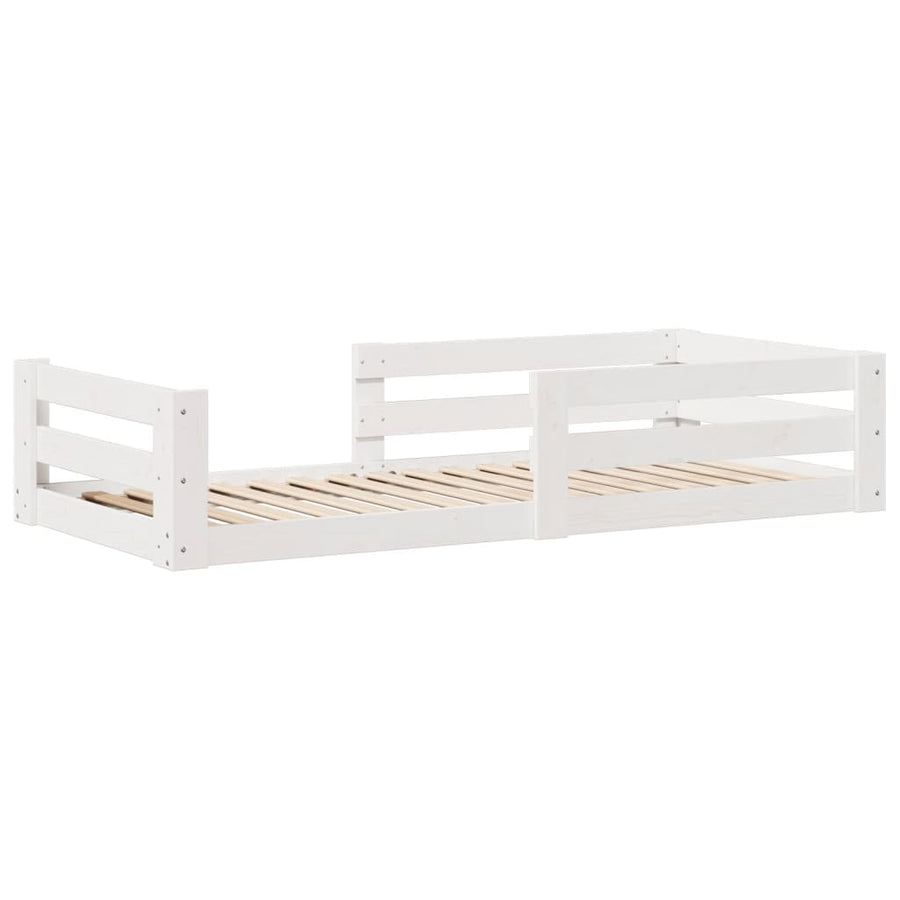 Bedframe zonder matras massief grenenhout wit 140x200 cm