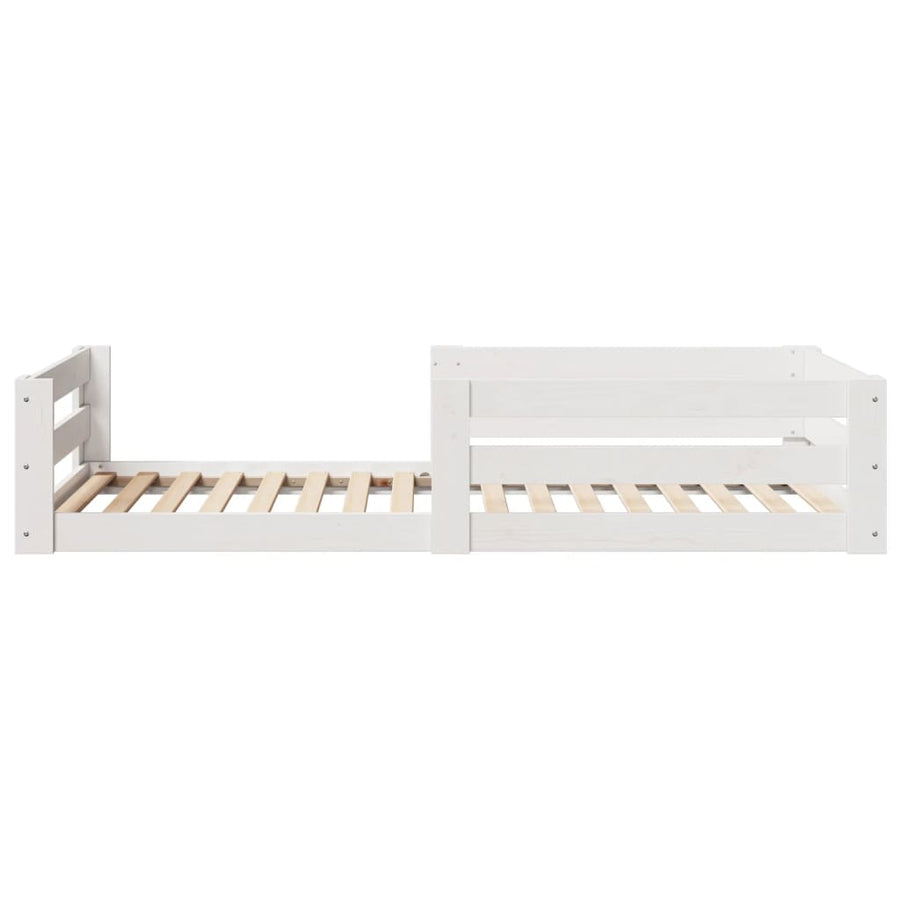 Bedframe zonder matras massief grenenhout wit 140x200 cm