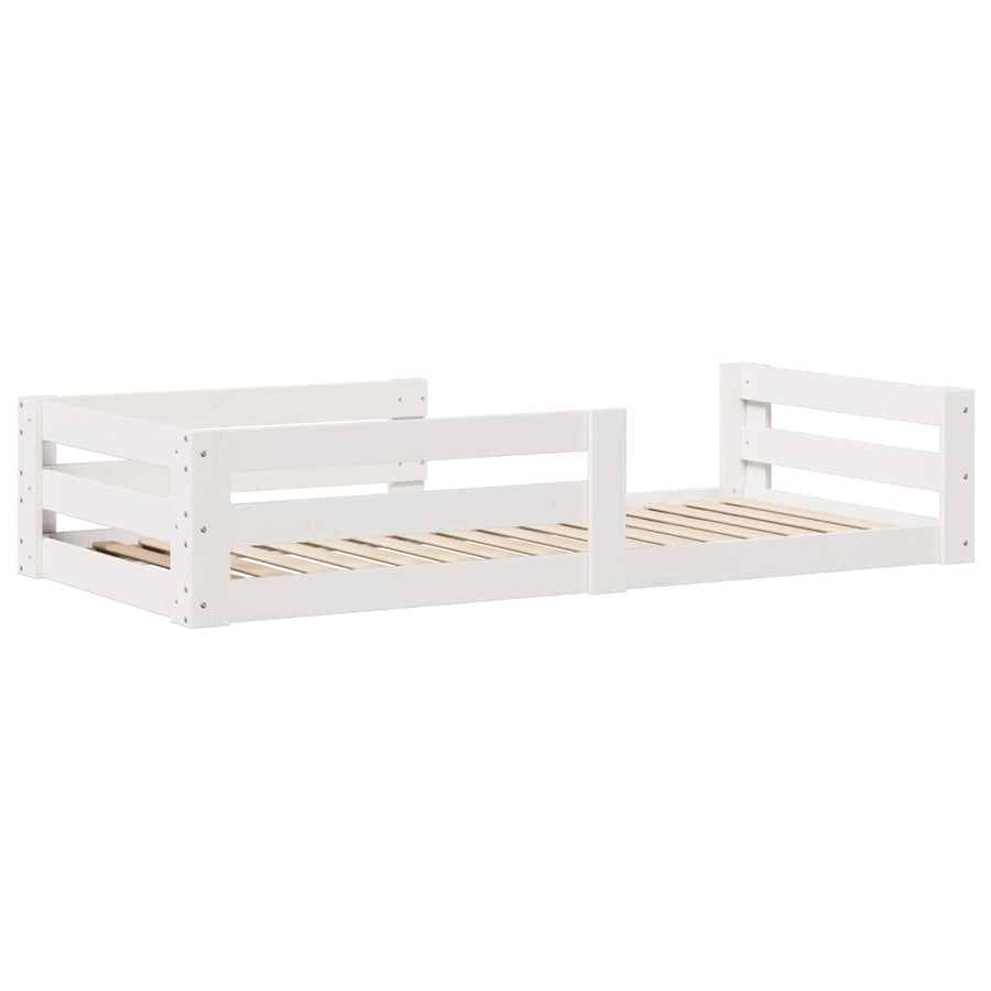 Bedframe zonder matras massief grenenhout wit 140x200 cm