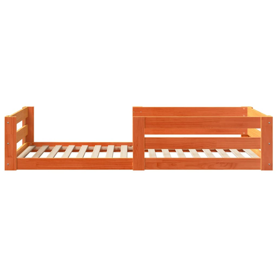 Bedframe zonder matras massief grenenhout wasbruin 100x200 cm