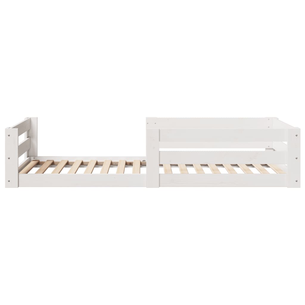 Bedframe zonder matras massief grenenhout wit 70x140 cm