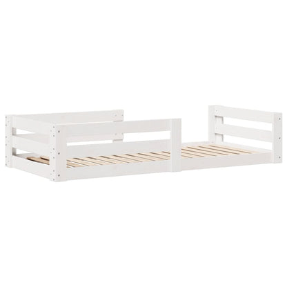 Bedframe zonder matras massief grenenhout wit 70x140 cm