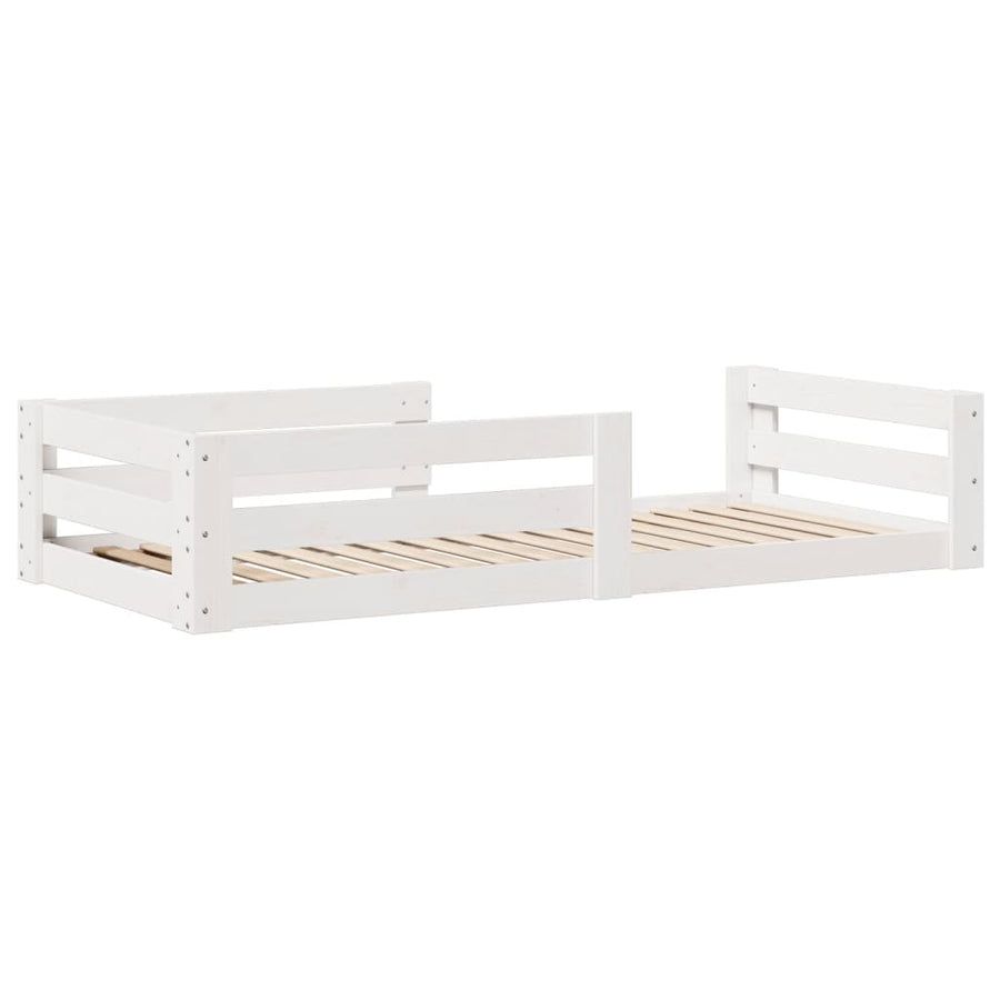 Bedframe zonder matras massief grenenhout wit 70x140 cm