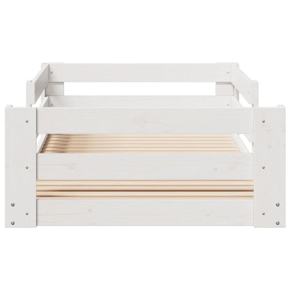 Bedframe Zonder Matras Massief Grenenhout 80 x 160 cm Wit